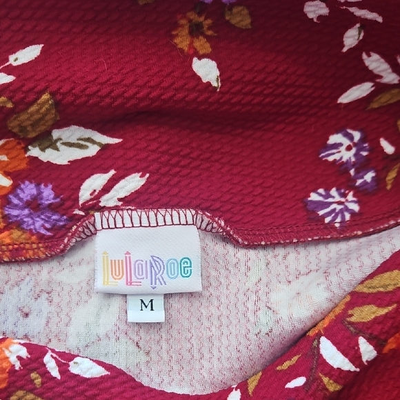 LuLaRoe Red Floral Pencil Skirt - Picture 2 of 2